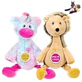 Jiggle Giggle Dog Toys Funny Cute Giggling Sound Wiggly Shaking Tug Fetch Soft Chew Cuddle Plush Interactive Big Dog Toy for Medium to Large Breeds Multipack Boredom Relief