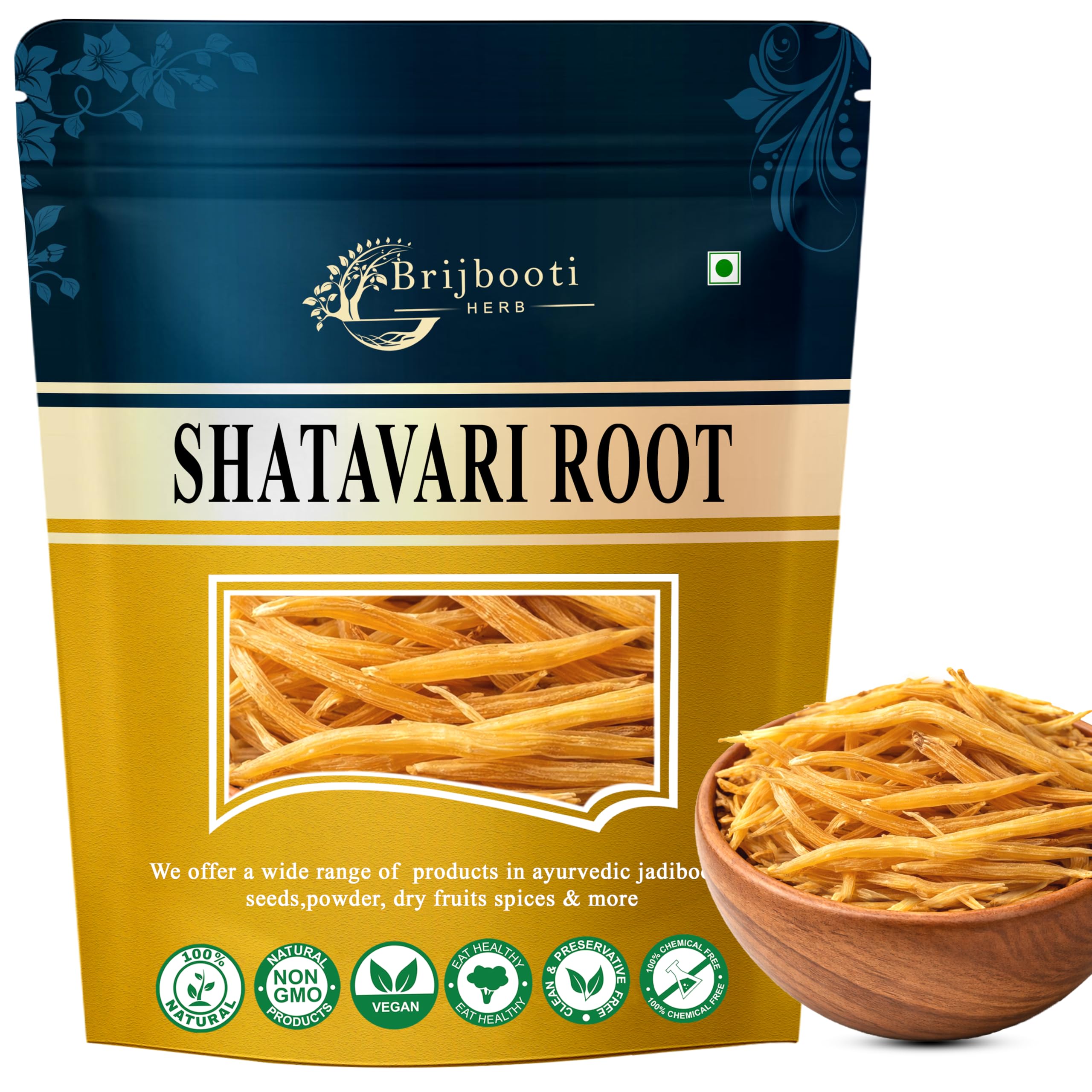 BrijBooti Birju Mahavir Shatavari Root - Asparagus Racemosus - Satawar - Satawari 100 Gr
