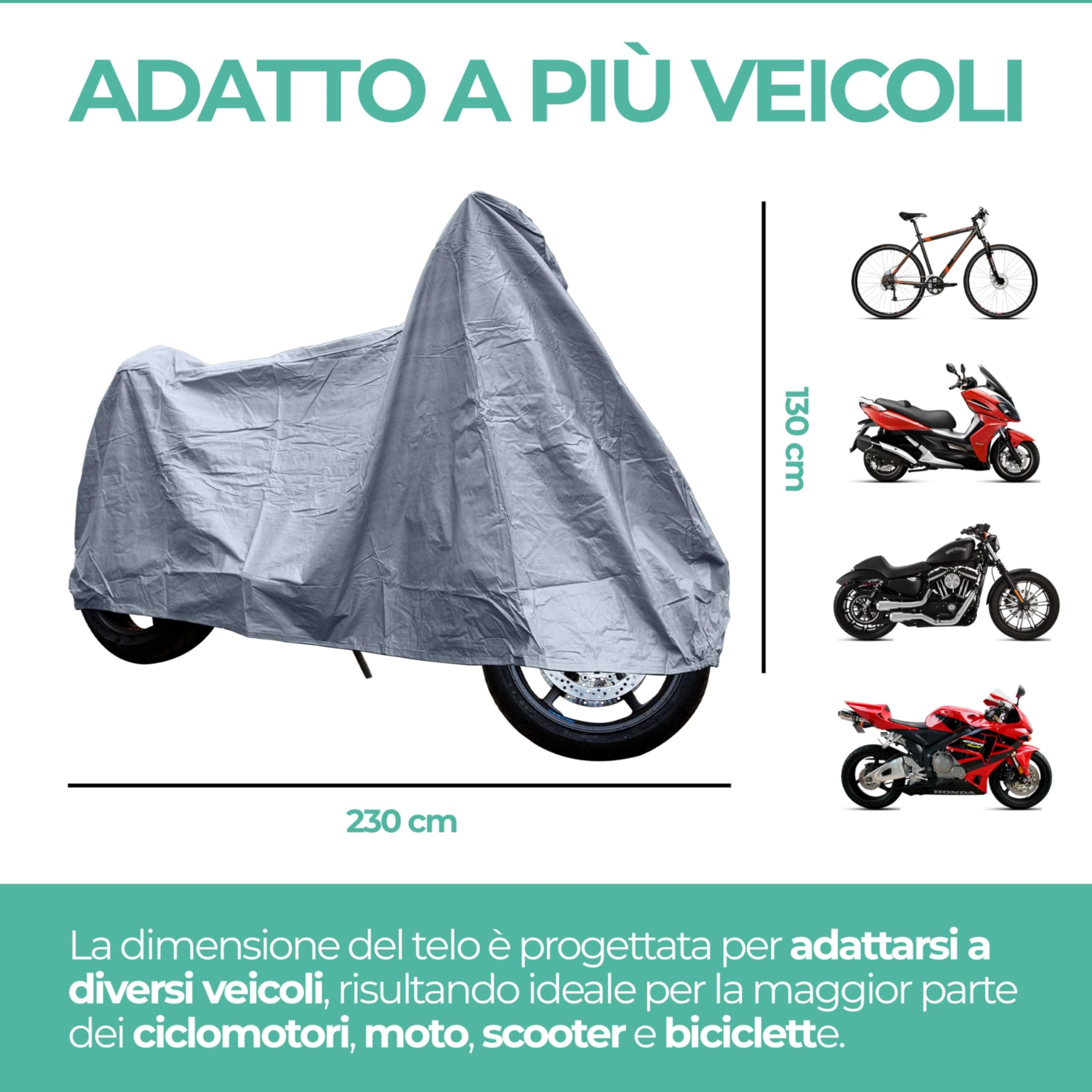 Telo Copriscooter Antigraffio Telo Coprimoto Indoor - Elasticizzato Su 4 Lati Telo Moto