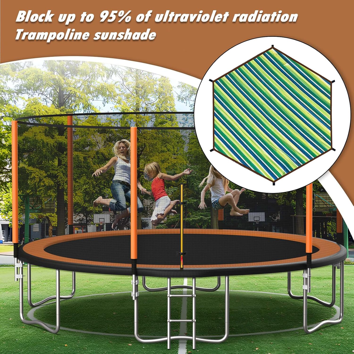 Trampoline Cover | Round Waterproof Trampoline Top Cover | Outdoor Sports Accessories for Backyard Recreation Playground Jumping Garden Kids Play Bouncing Family Fitness