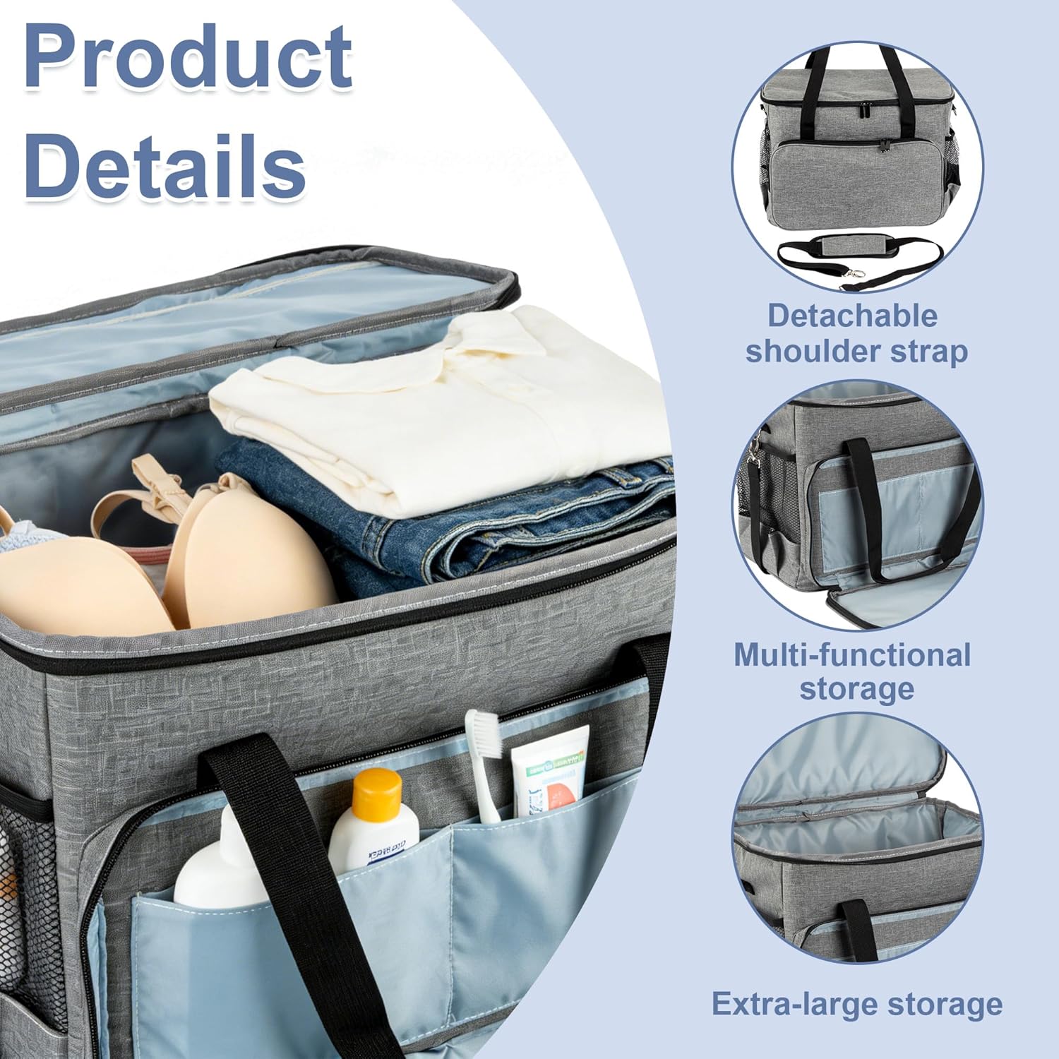 SIBAO Sewing Machine Case,Multi-purpose Carrying Bag With Removable Padding,17 * 9 * 12.5" Portable Storage Case For Travel,Toiletries,Small Clothing, Grey