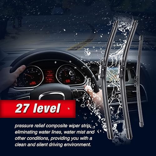 Miniatura 134 de 28"+20" Limpiaparabrisas frontales para Toyota Sienna 2020 2019 2018 2017 2016 2015 2014 2013 2012 2011 2010 (Juego de 2) Adaptador de gancho J/U