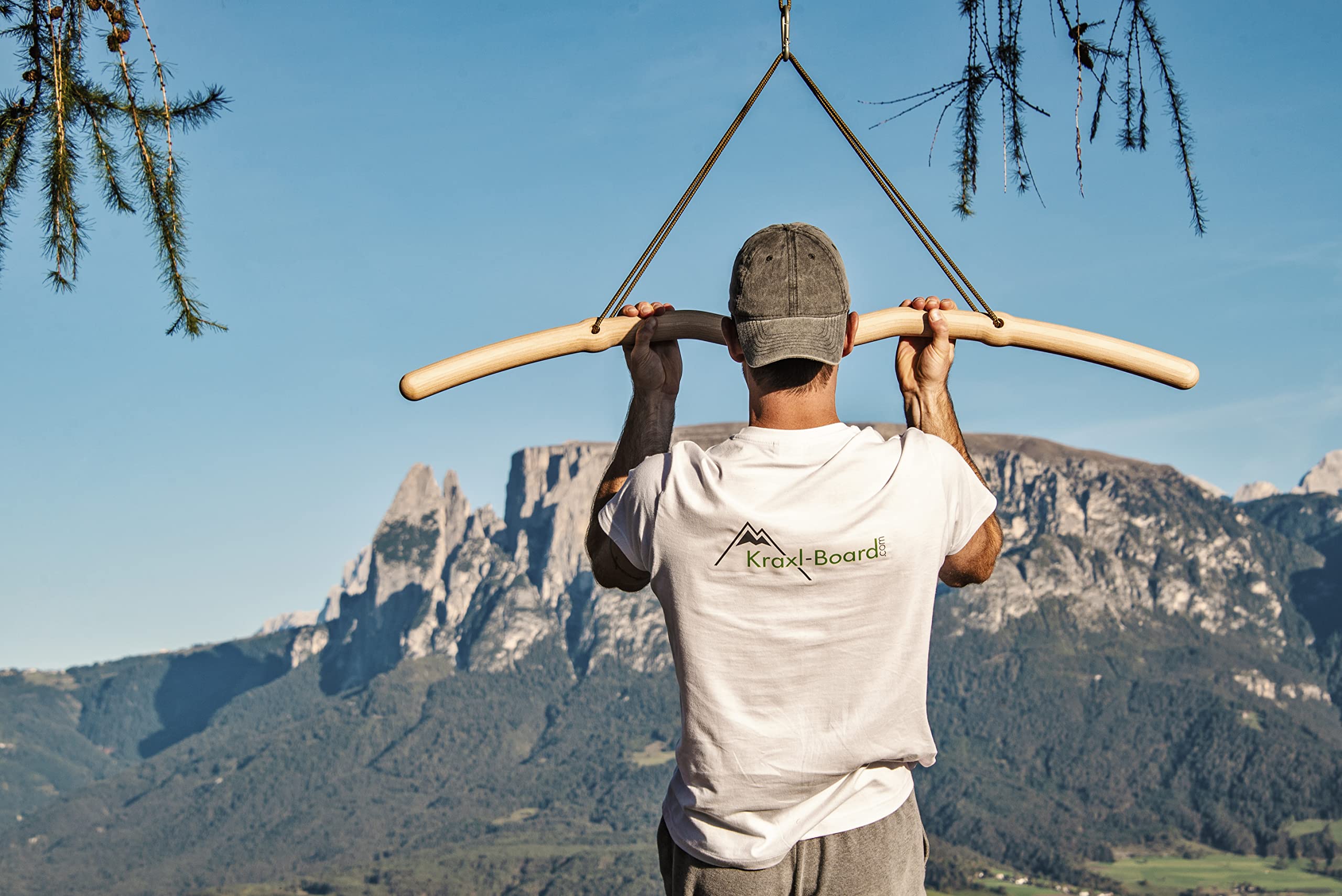 Kraxlboard® Snake Pull-Up Bar portatile - Barra di trazione in legno per viaggi