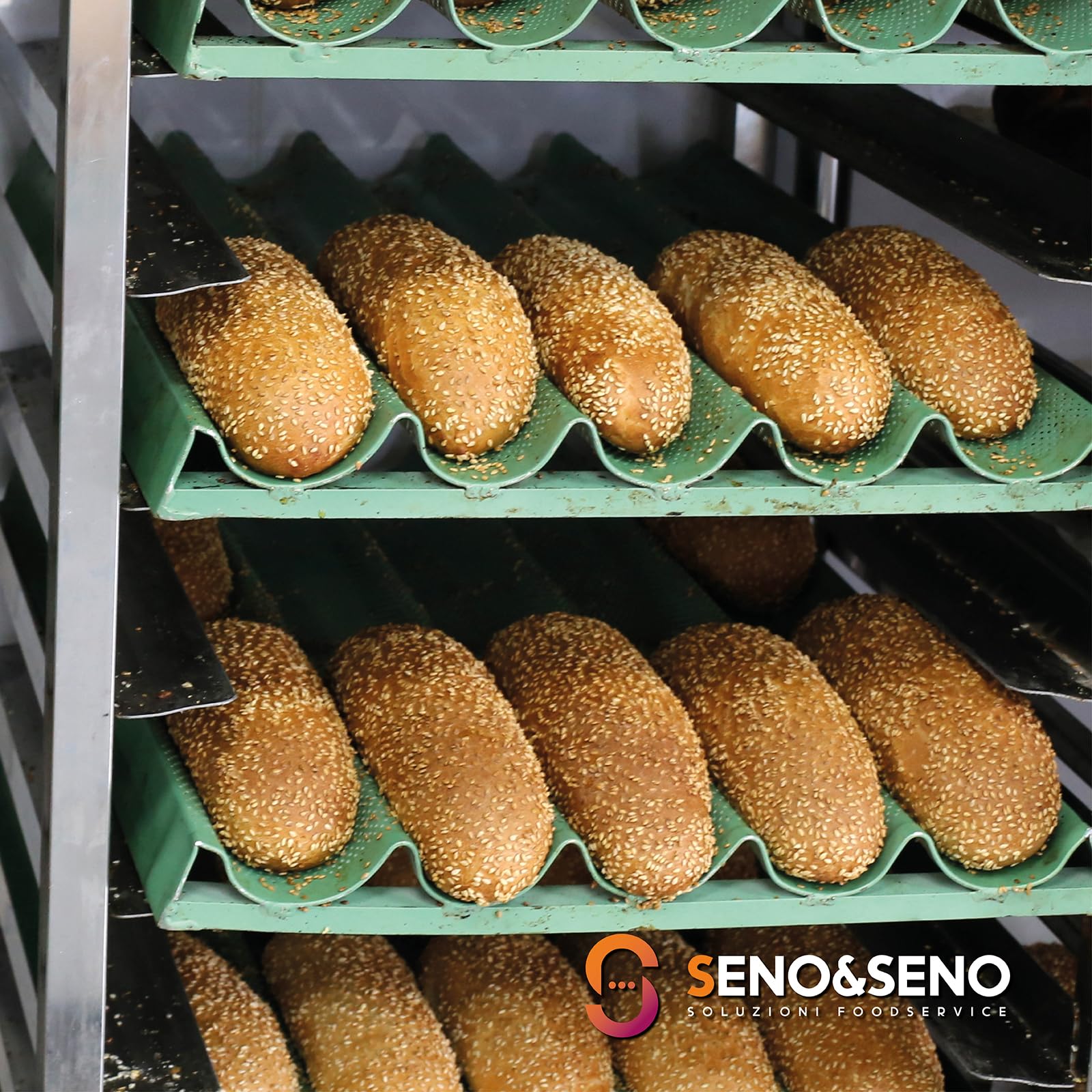 Teglia per Pizza | Cottura Pizza, Pane, Biscotti e altri Panificati | Non Arrugginisce in Freezer o in Cella Frigo | Alta conducibilità termica|SENO & SENO (Baguette, alluminio forato, cm.53x32,5x3,8)