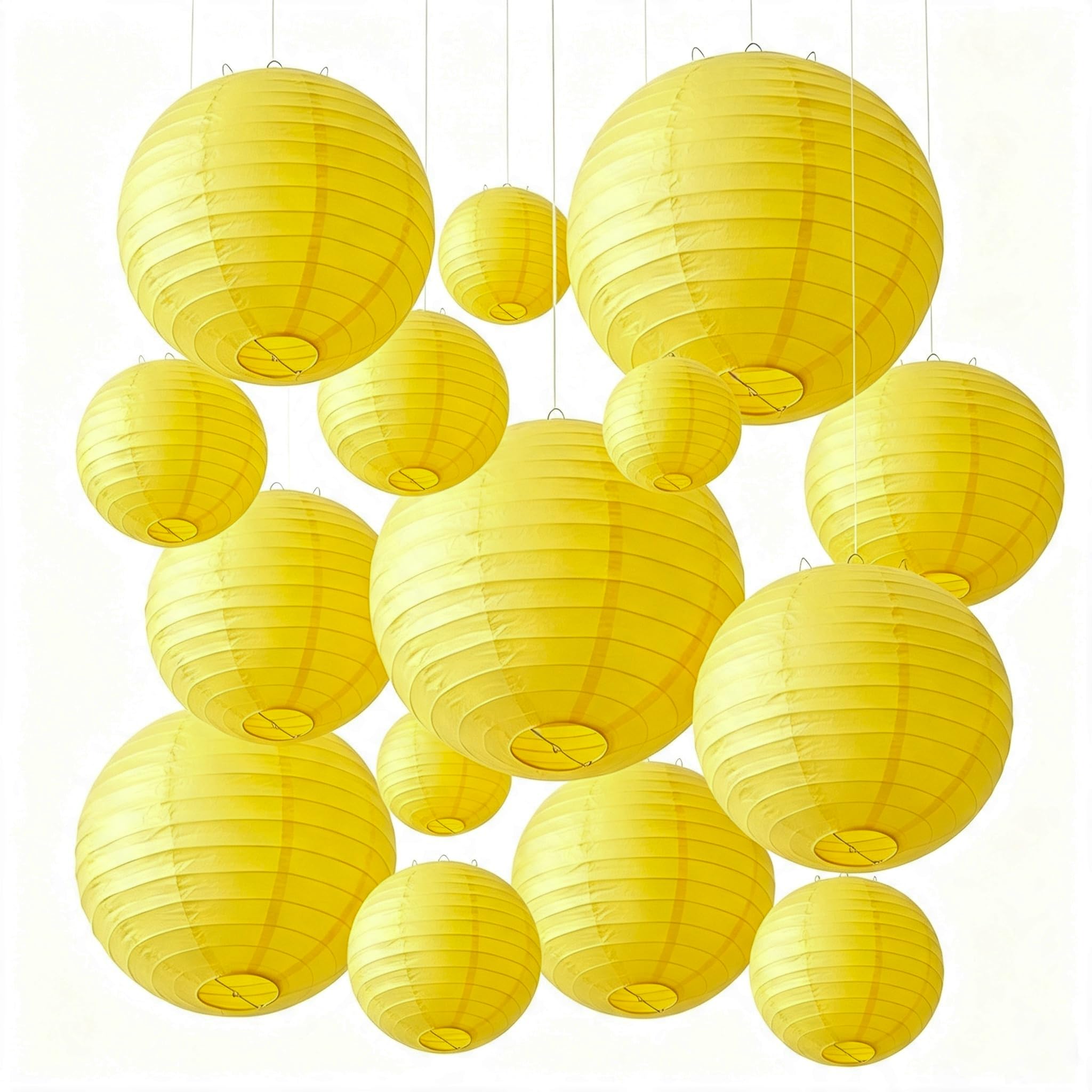 15pcs Yellow Paper Lanterns Party Decorations for Wedding Birthday — image 1