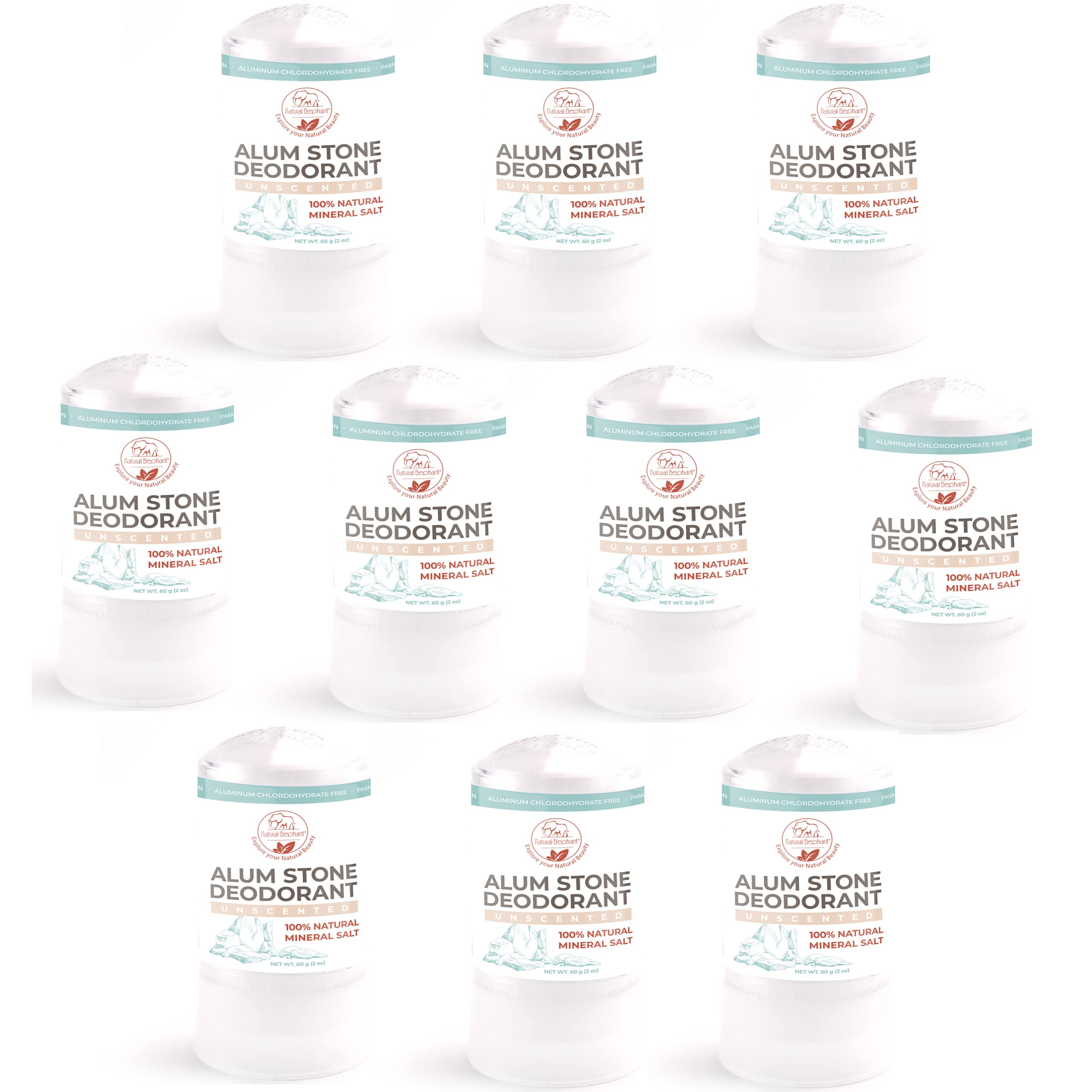 Amazon.com : Natural Elephant Alum Stone Deodorant Stick 60g (2 oz ...