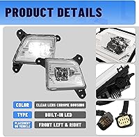 Vista 6 de Ensamble de luces antiniebla LED KUAFU compatible con Chevy Chevrolet Silverado 1500 2019-2021, reemplazo para 84509651 84509652, lámparas