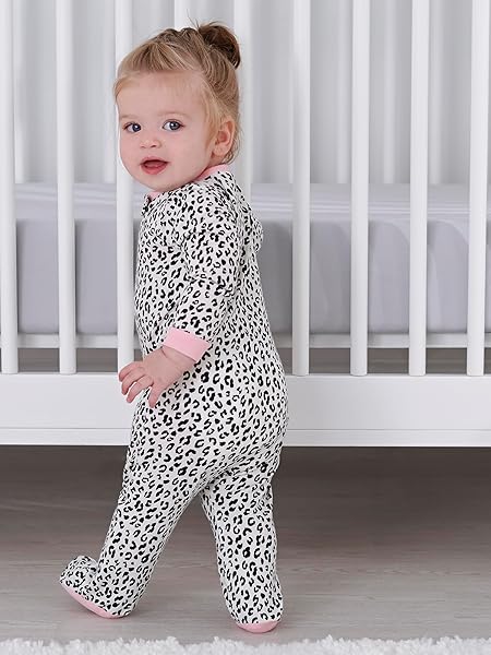 Gerber Baby Girls 4 Pack Sleep 'N Play Footie Baby and Toddler Sleepers - 2
