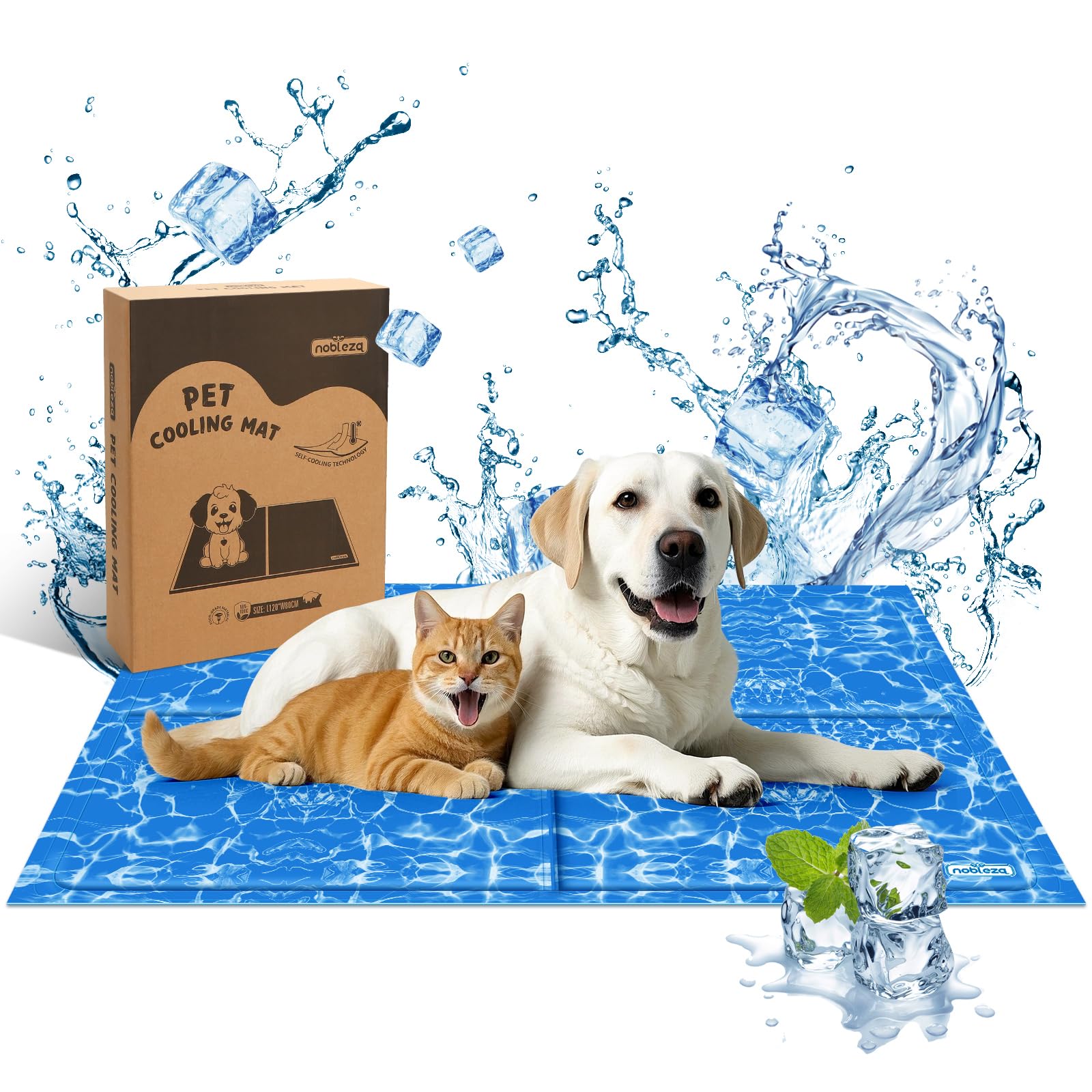 Nobleza - Tappetino Refrigerante in Gel per Cani, Gatti e Animali Domestici, Non tossico. 120 * 80 cm, XXL