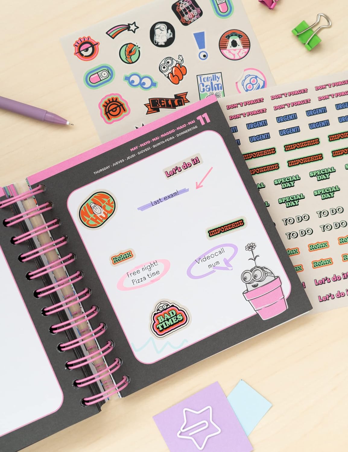 Official Minions Diary 2022-2023 | Back To School 11 Months Academic Diary Day To Page | August 2022 - June 2023 |Mid Year Diary 2022-2023 With Stickers | Minions Gift