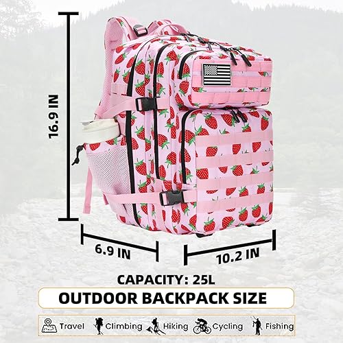 Miniatura 2 de Mochila militar táctica de 25 L, mochila de viaje pequeña para hombres y mujeres, bolsa de asalto, mochila Molle para gimnasio con soporte para