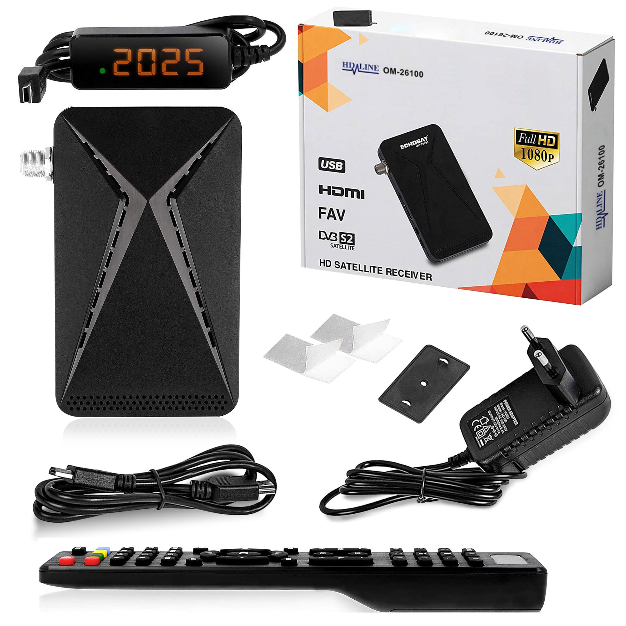 HD-line 26100 Mini Récepteur Satellite DVB-S2 /ARD & ZDF SD avec arrêt Automatique/Récepteur numérique Full HD 1080p (HDTV, USB)
