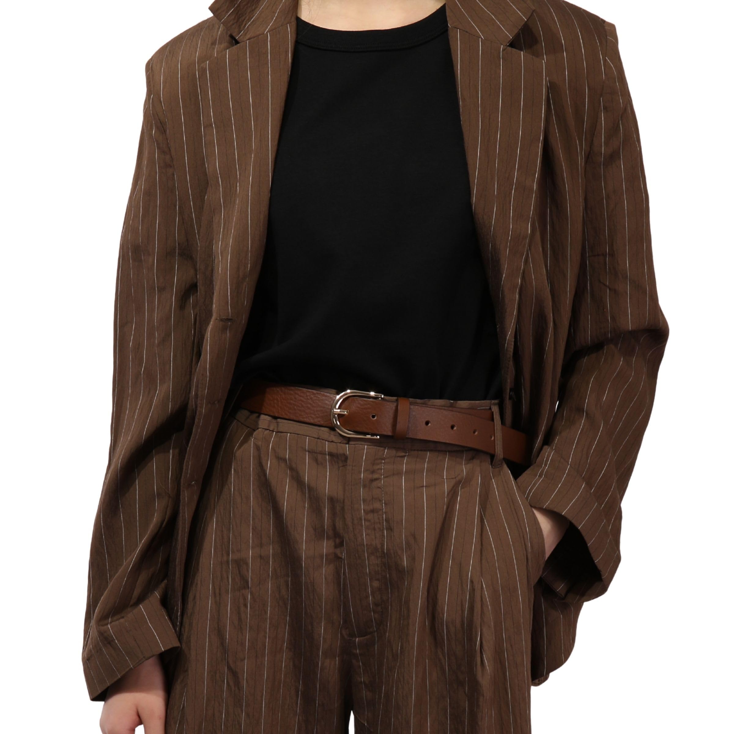 FASHIONGEN - Ceinture femme en Cuir de Taureau végétale, 3 cm de largeur, pour jeans, pantalons, RIVOLI