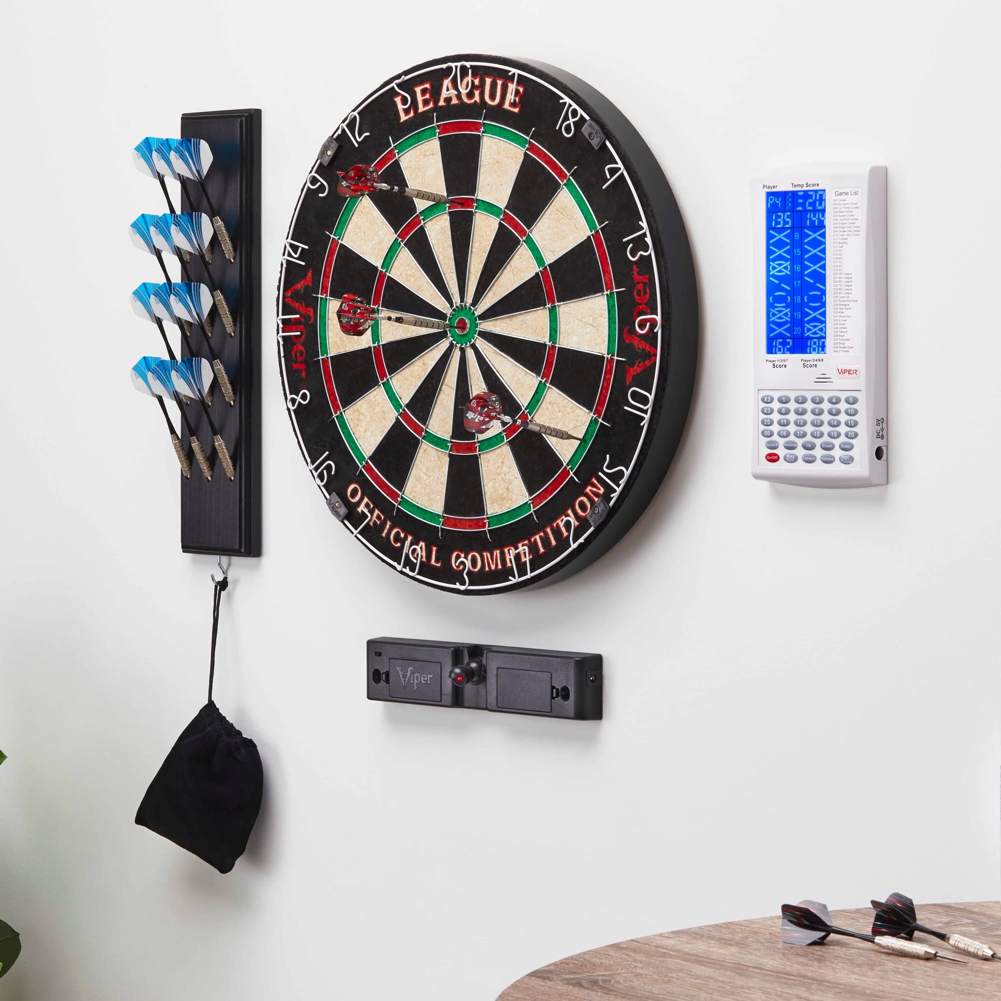 Viper, tabellone segnapunti elettronico ProScore per freccette digitale, per un massimo di 8 giocatori, con 40 giochi e 655 opzioni di gioco, tra cui cricket e X01