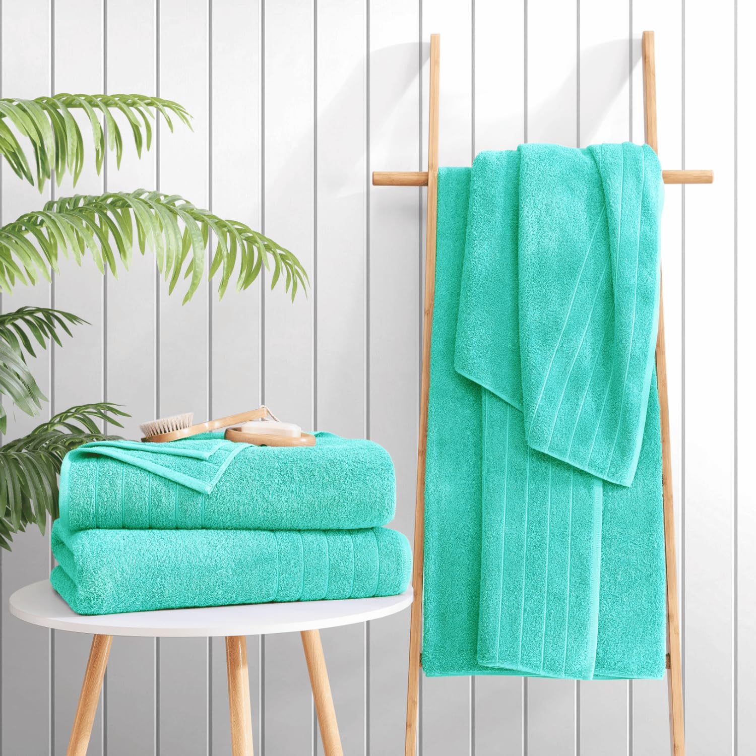 Aqua Sky Cotton Bath Towel Set - 2 Piece, Quick Dry