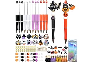 Halloween Silicone Focal Beads 12 Sets DIY with Alloy Pendants