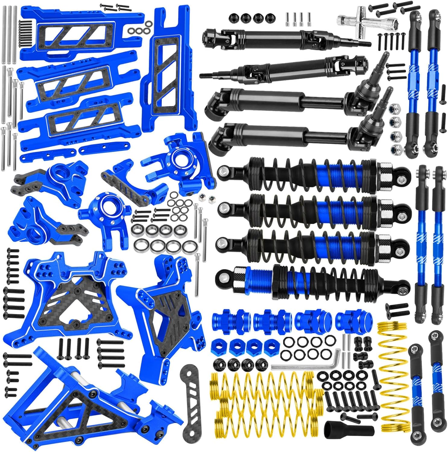 RC Upgrades Part for 1/10 Jato 4WD 4X4 VXL,Suspension Arms/Shock/Shock Tower/Caster Block/Steering Blocks/Stub Axle Carriers/Driveshaft CVD/Arms Mount/Links/Wing Mount/Wing Washer,Navy Blue