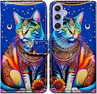 Vista 27 de Funda para Galaxy A54, flor de ciruelo de cuero con tapa para teléfono con ranura para tarjeta, soporte para Samsung Galaxy A54 5G