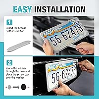 Vista 5 de DuraTech Marcos de matrícula de silicona, cubierta de placa resistente al óxido para coche, protector de placa a prueba de sonajero con kits