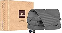 Vista 11 de Tissaj - Sábanas de algodón orgánico, un solo color, 100 % certificado GOTS, 300 hilos, fundas de almohada, sábanas bajeras, fundas de edredón