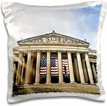 3dRose Boehm Graphics Travel-National Archives Building in Washington DC (pc-293979-1) Pillow Case, White