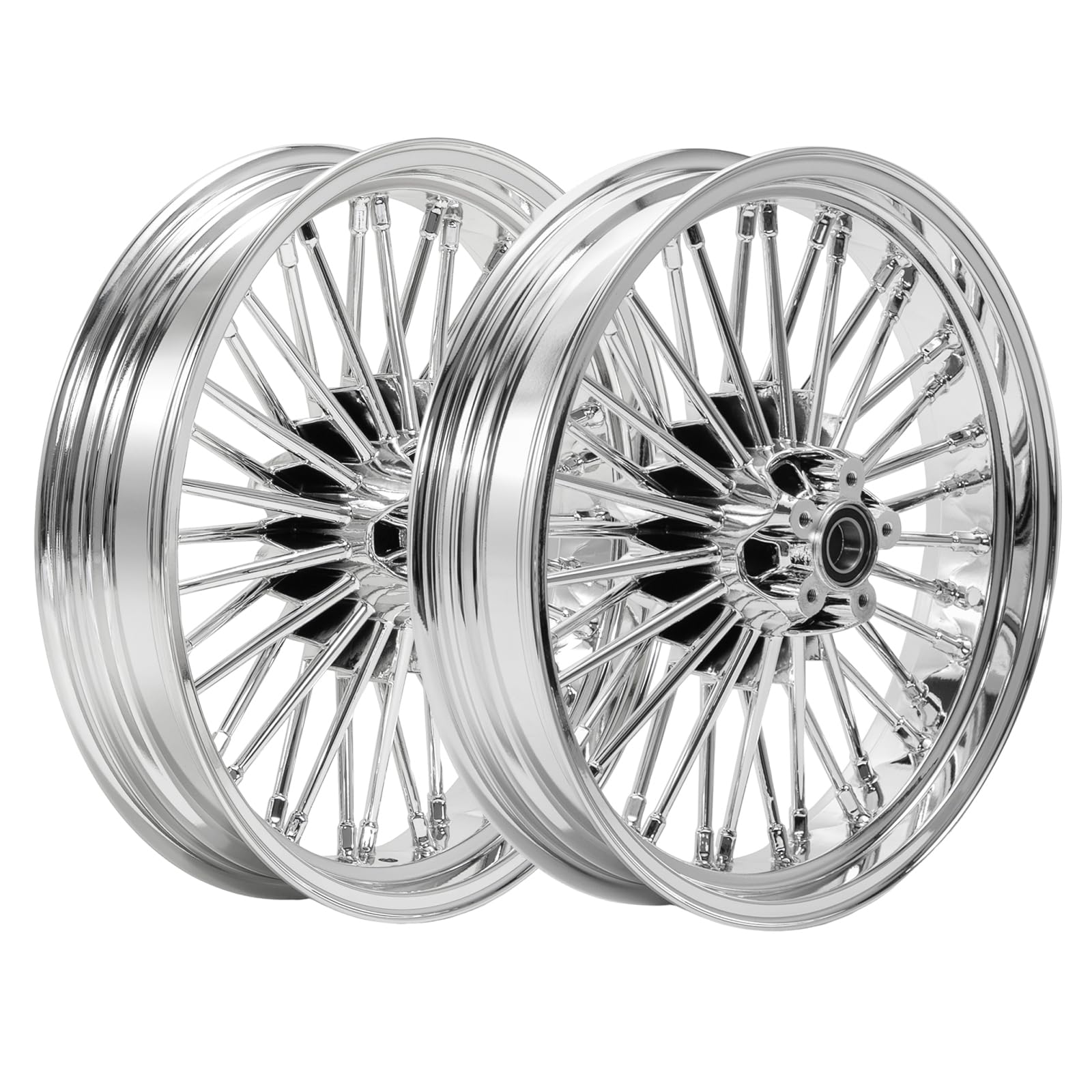 TOFR 18x3.5 18x3.5 Chrome Fat Spoke Wheels For Harley Touring Baggers 84-08