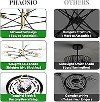 Vista 5 de Sputnik Araña de 12 Luces, Moderna de Mediados de Siglo, Lámpara de Techo de Altura Ajustable para Comedor, Isla de Cocina, Sala de Estar