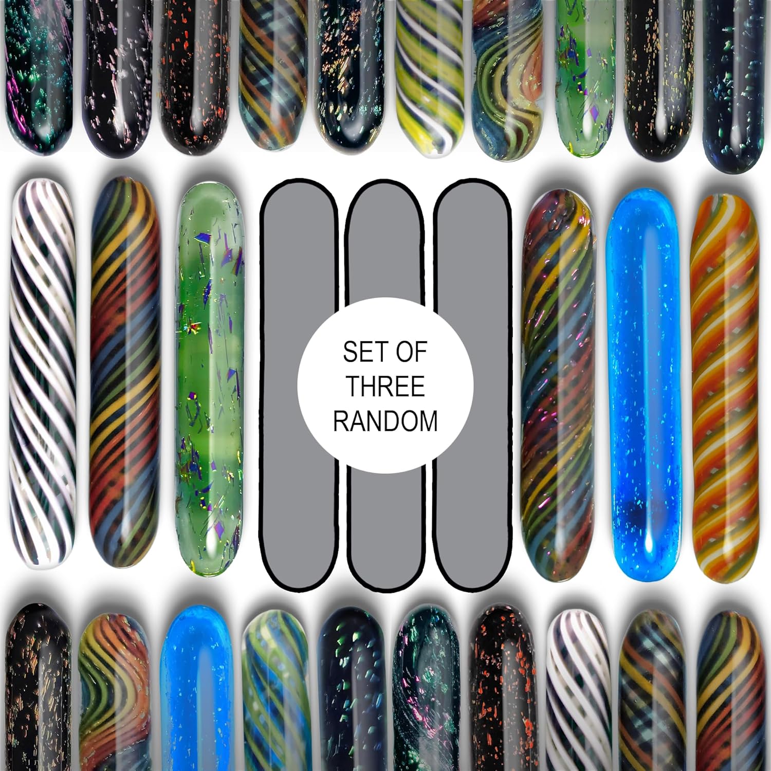5x30mm Borosilicate Art Pillar (3 Pack, Random Colors)