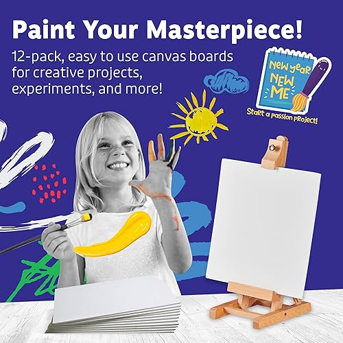 Miniatura 46 de Artlicious Lienzos para pintar – Paquete de 12,8 x 10 pulgadas en blanco – Paneles artísticos 100% algodón para pintura al óleo, acrílica y acuarela