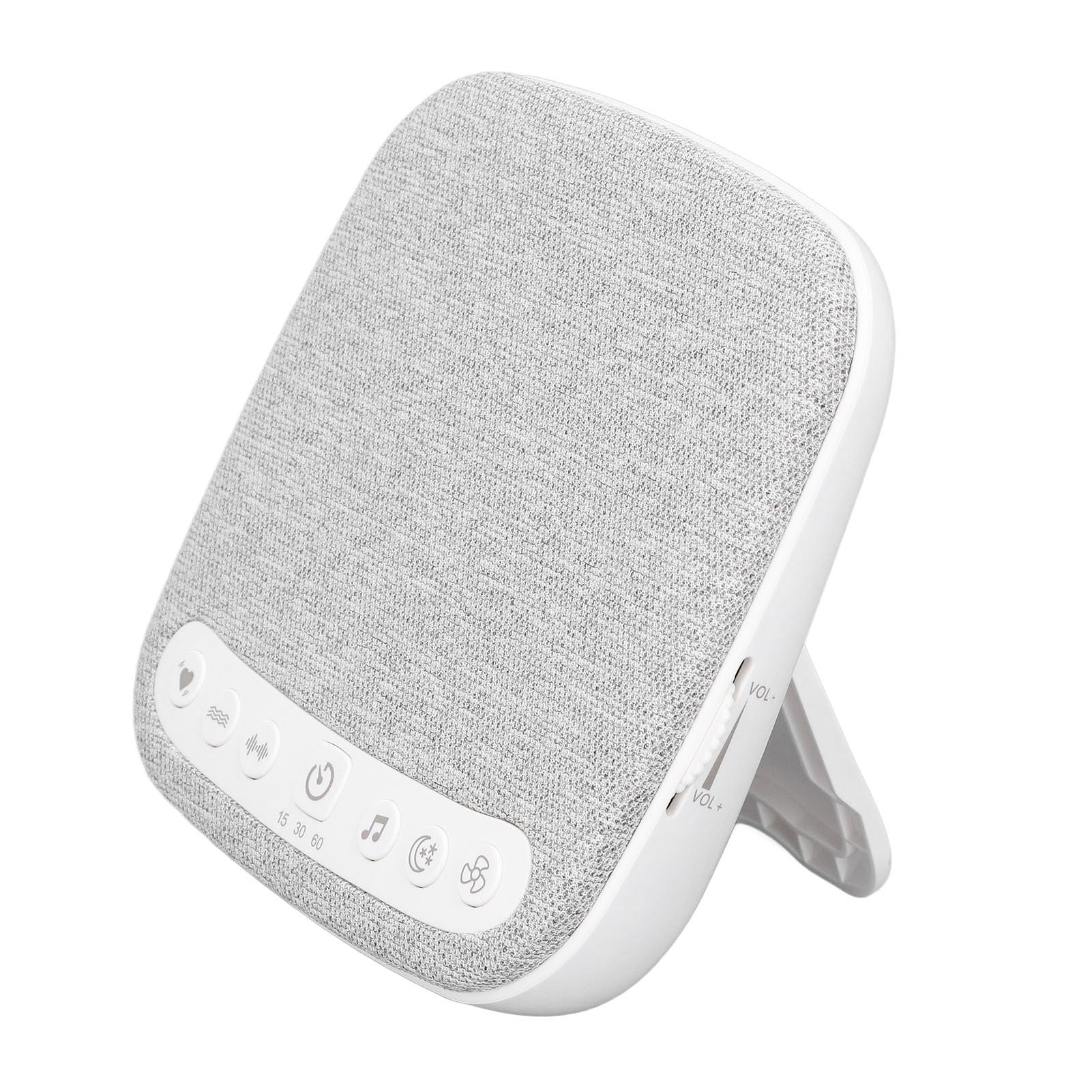 Dispositif D'aide au Sommeil pour bébé avec 18 Sons Apaisants pour Apaiser les Nourrissons au Chevet, Machine à Bruit Blanc, Taille Portable, 14 X 14 X 4,5 Cm (Blanche)