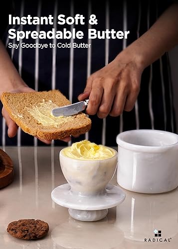 Miniatura 8 de Radicaln Mantequilla de mármol de 4.25 pulgadas, ónix verde, hecho a mano, recipiente de almacenamiento de mantequilla francesa para encimera de