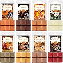 SALKING Herbst Duftwachs Wax Melts für Duftlampe, 100% Sojawachs Raumduft Duftkerze, Wax Melts für Kerzen Wärmer, Kürbisgewürz und Zimt Düfte Geschenk Set für Halloween, Weihnachten, 8 Düfte
