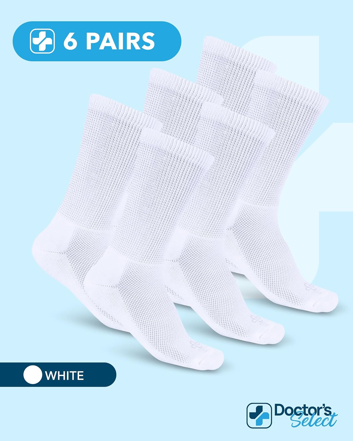 Doctor's Select Diabetic Socks for Men - 4 Pairs Crew Diabetic Neuropathy Socks for Men | Diabetic Socks for Men 9-12 - Image 5