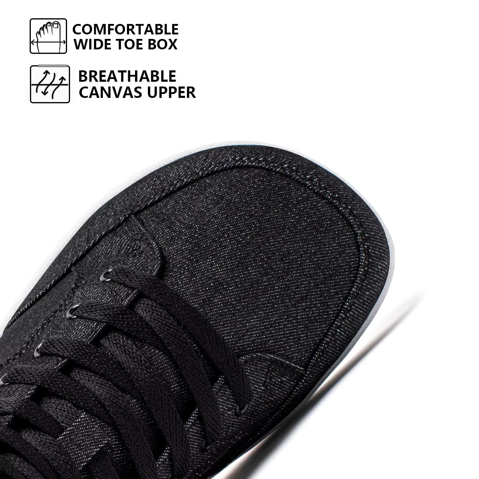 HOBIBEAR Chaussures pieds nus unisexes | Bout large | Baskets hautes en toile | Chaussures de trail confortables