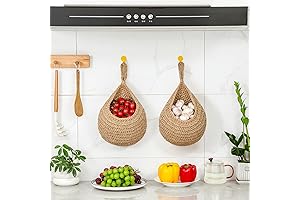 OMERAI Hanging Fruit Baskets for Kitchen, Set of 2