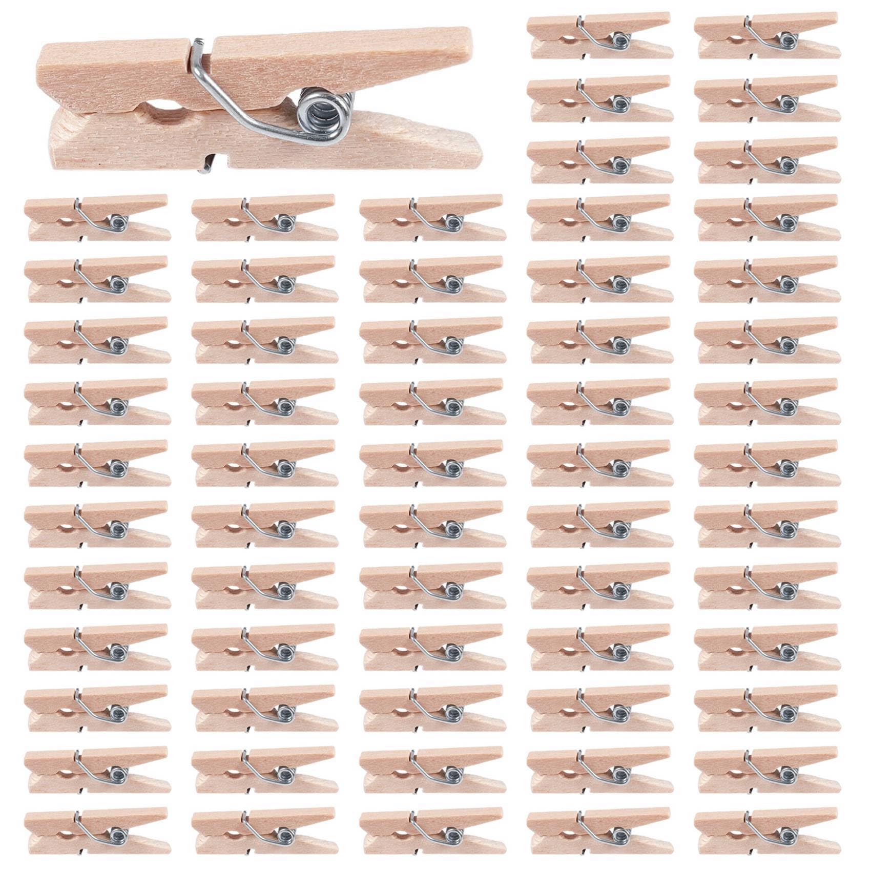 Vjsujehgy Mini Wooden Clothes Photo Paper Peg Clothespin Craft Clips 25mm 800pcs