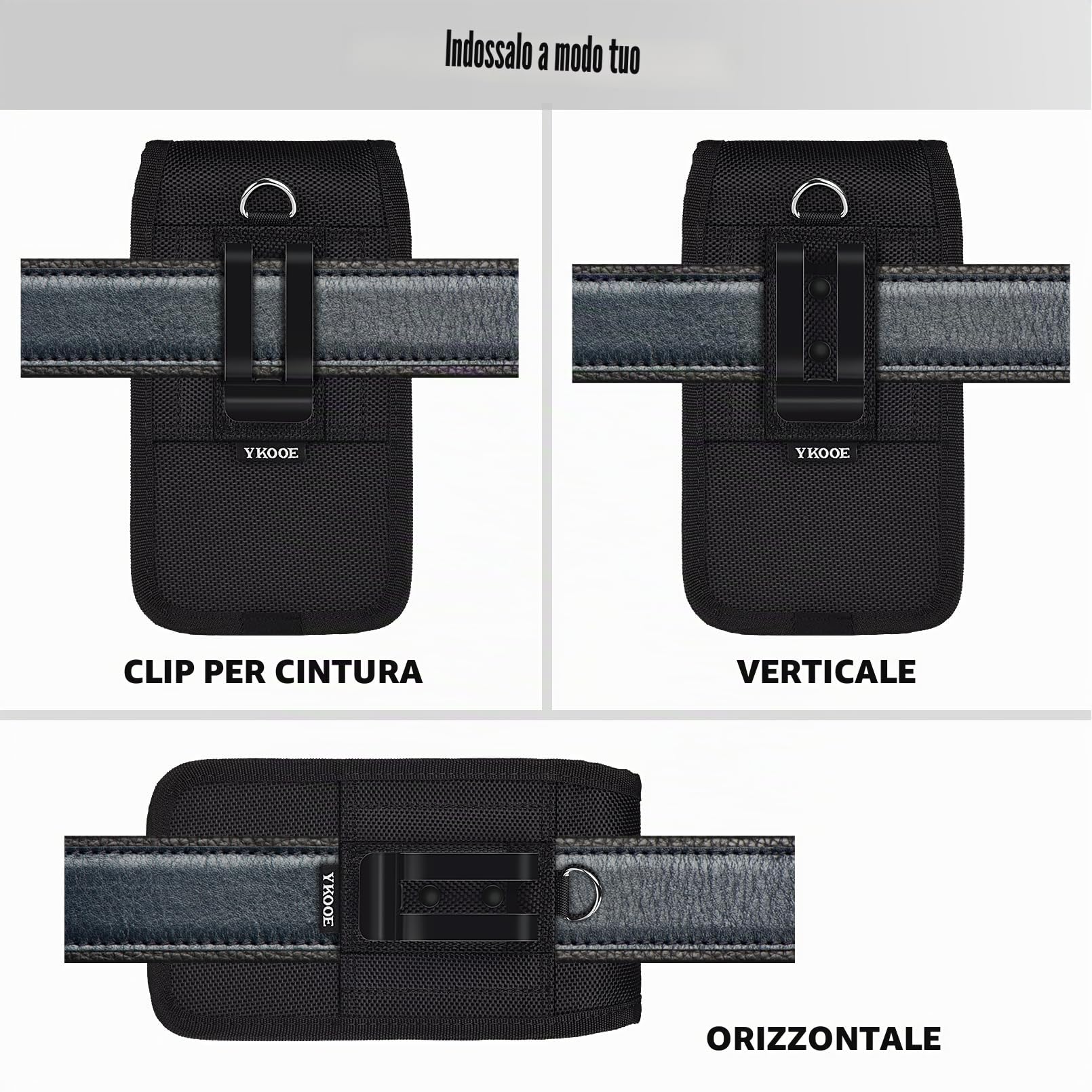 Fondina porta Cellulare, ykooe Portatelefono da Cinta Marsupio Telefono