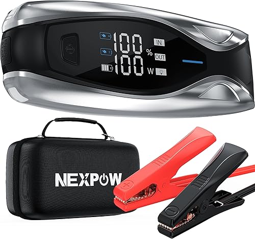 NEXPOW Arrancador de batería portátil de 6000 A, 24000 mAh con carga rápida de 60 W PD de 2 vías, caja de salto y paquete de refuerzo de batería con