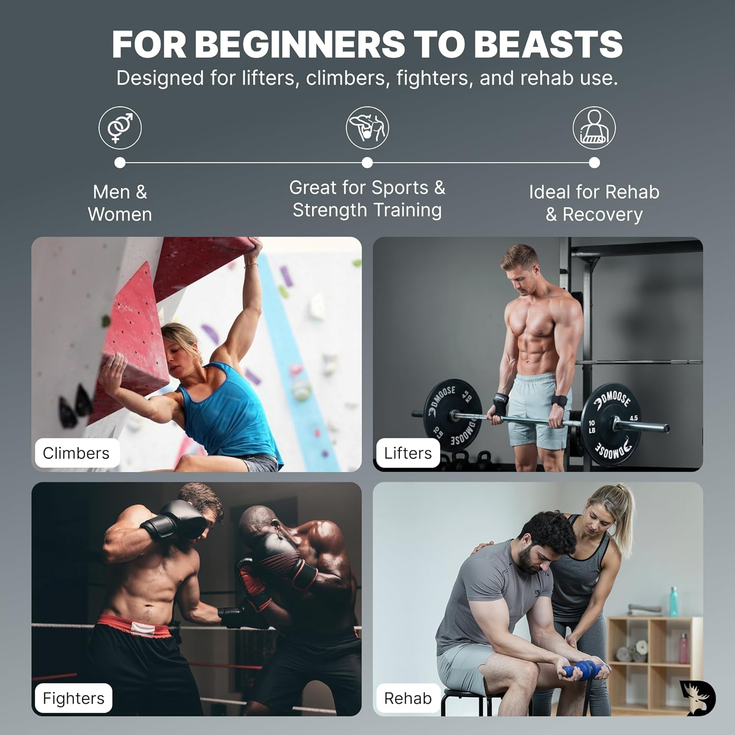 DMoose Fitness Forearm Strengthener & Wrist Roller - 2 in 1 Arm Exerciser with Non-Slip Premium Grip, Durable Nylon Rope - Helps with Elbow Tendonitis, Wrist Recovery & Strength Training