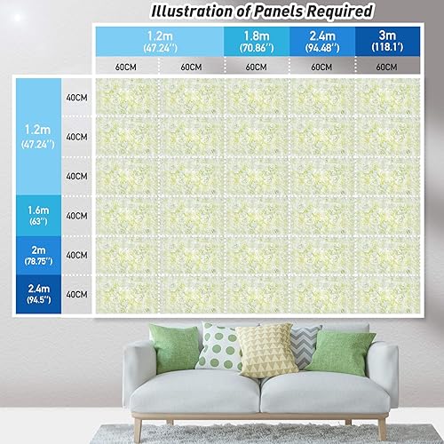 Miniatura 6 de Panel de pared de flores artificiales, para boda, 24 x 16 pulgadas, fondo de pared de flores, para fiestas, pared de iglesia, escenario, decoración