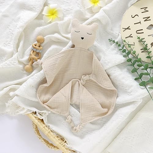 Miniatura 4 de Manta de seguridad para bebé, muselina de algodón orgánico, suave y amorosa, transpirable, para bebés, niños y niñas, oso camello