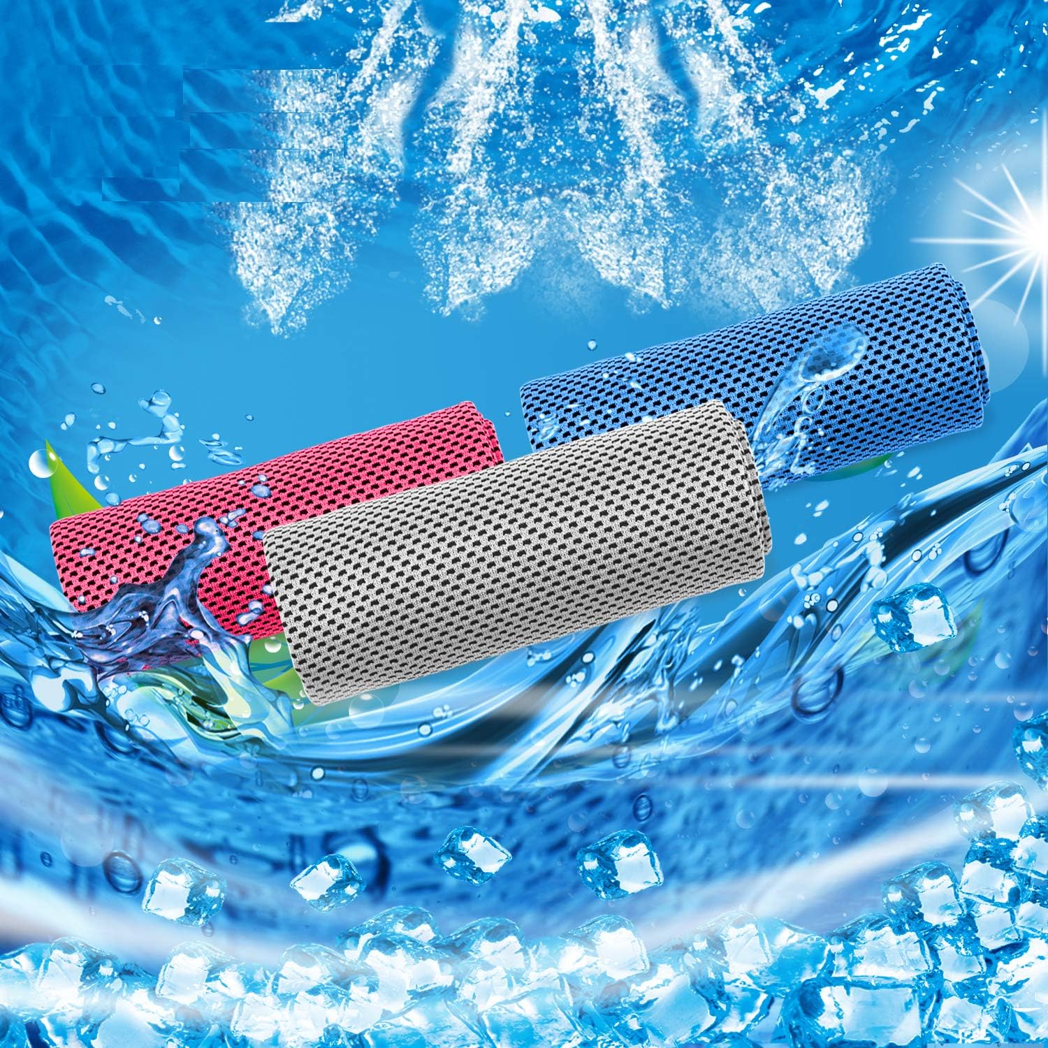 Tagefa 40"x 12" Upgrade Thick Cooling Towels, Cold Neck Wraps for Hor Weather, Sports, Gym, Yoga, Fitness, Travel, Outdoor