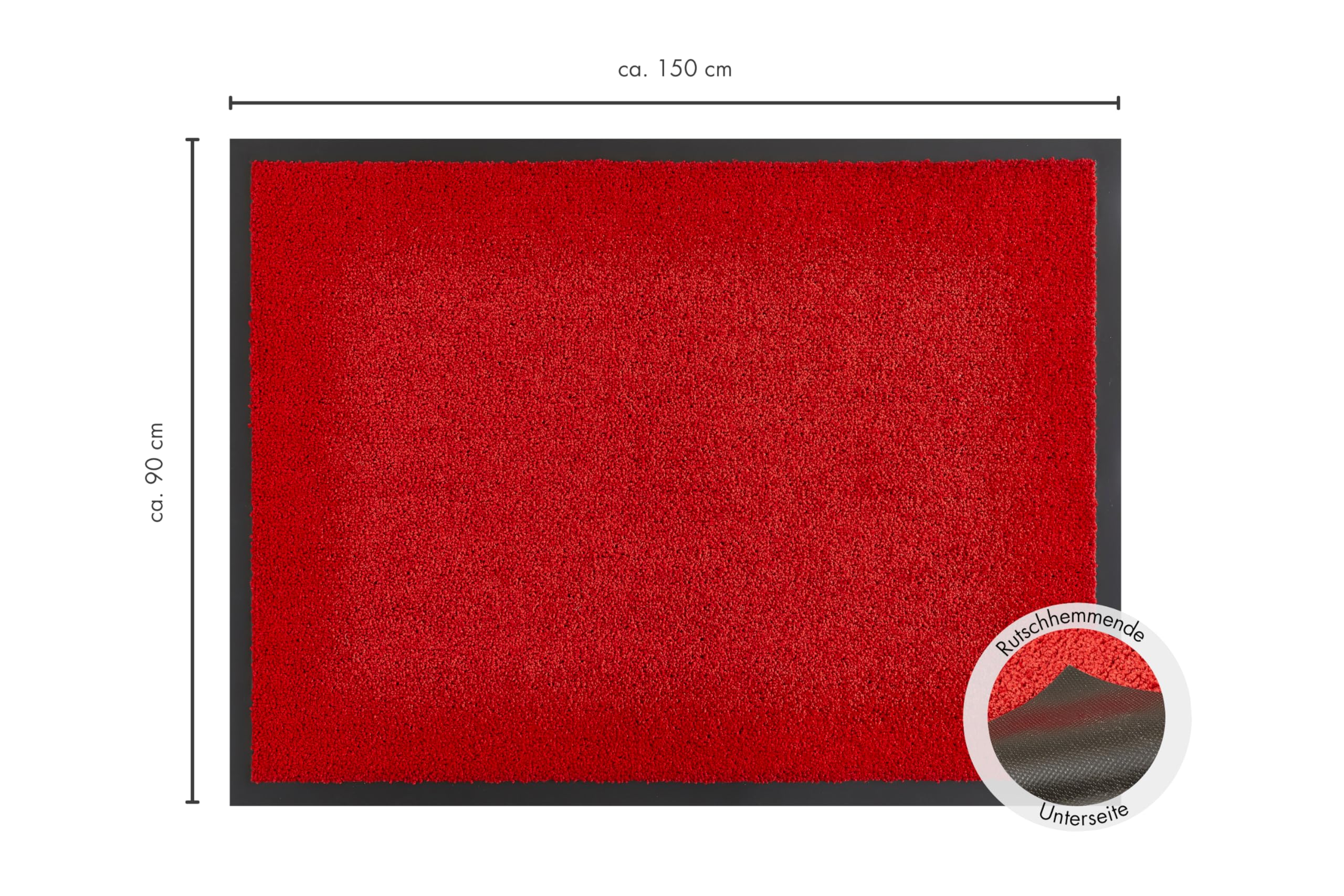andiamo Fußmatte Verdi - Schmutzfangmatte für den Hauseingang - ideal als Fußmatte innen oder als Fußabtreter im überdachten Außenbereich - Fußabstreifer für Haustür 90 x 150 cm Rot 2