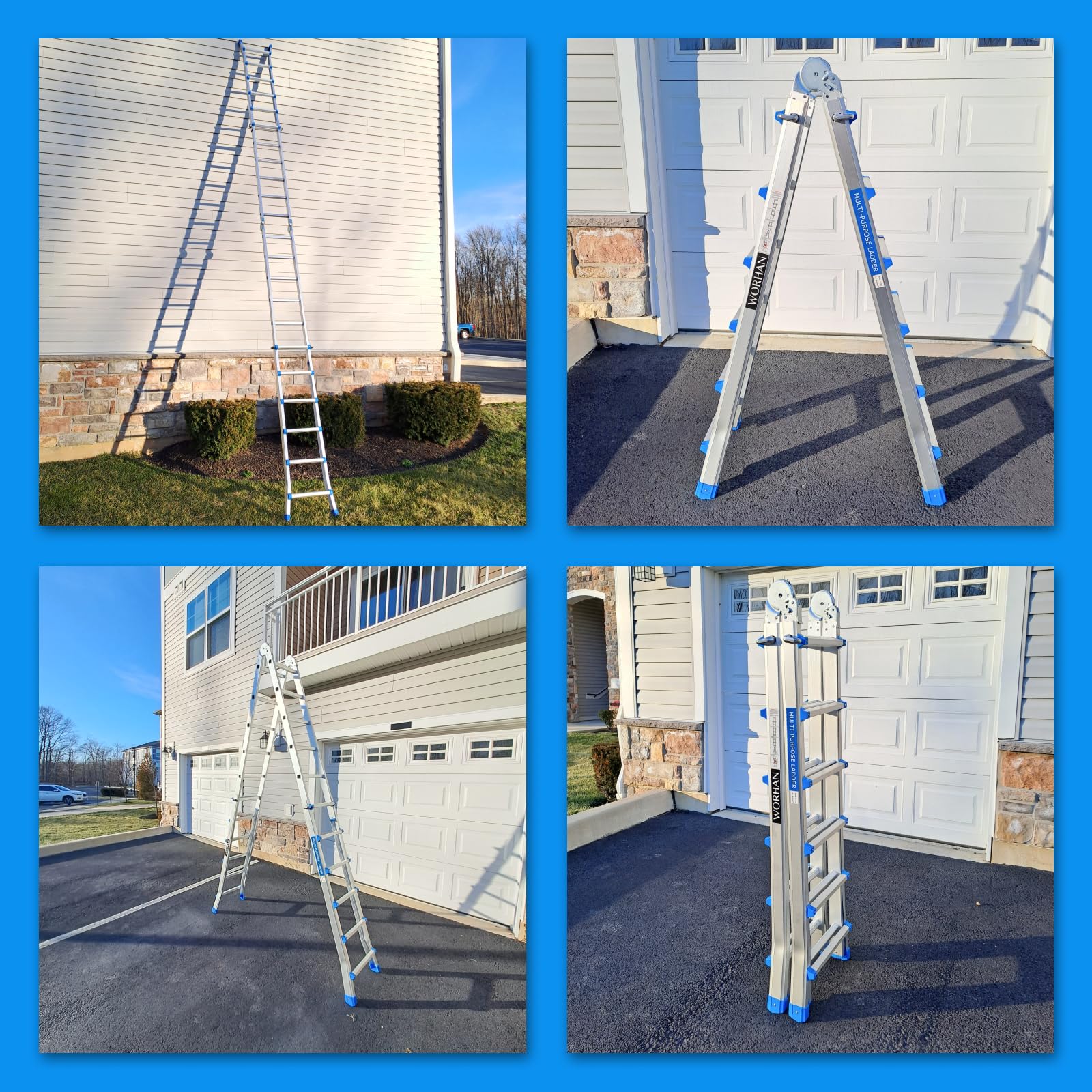 Teleskopleiter 587cm Leiter Anlegeleiter Klappleiter Multifunktionsleiter Größenauswah L6