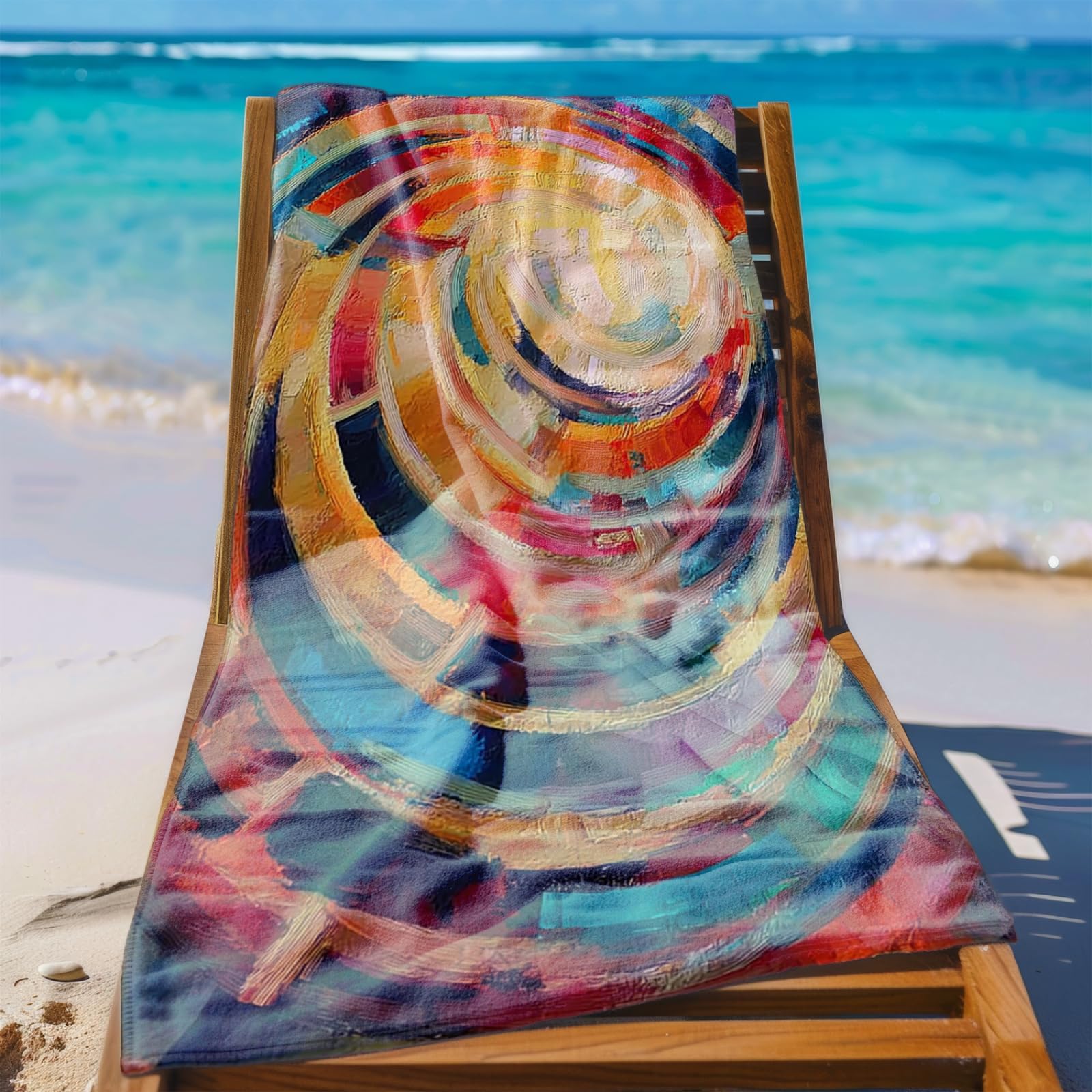 Genérico Toalla Playa 90X180 Amarillo Abstracto Grande Toallas de Playa Microfibra Ligera Secado Rápido Sin Arena para Mujer Hombre Viajes Vacaciones Natación Camping