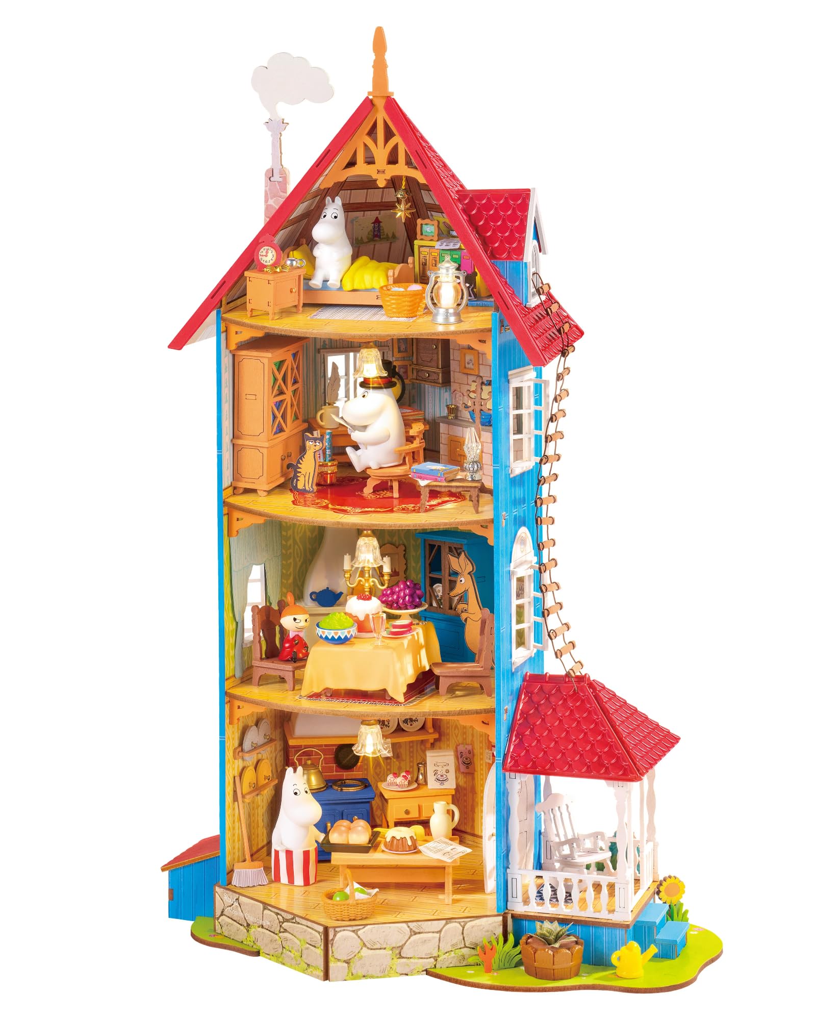 Rolife DIY Miniature House Moominhouse 441PCS Wood Dollhouse Kit for Adults