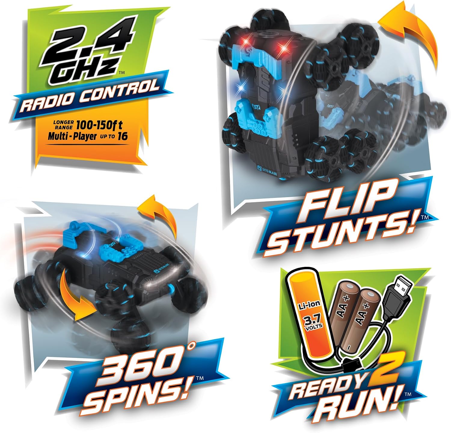 NKOK Ready to Run 2.4GHz Octo-Blazer Stunt Twister R/C with Smoke Effects