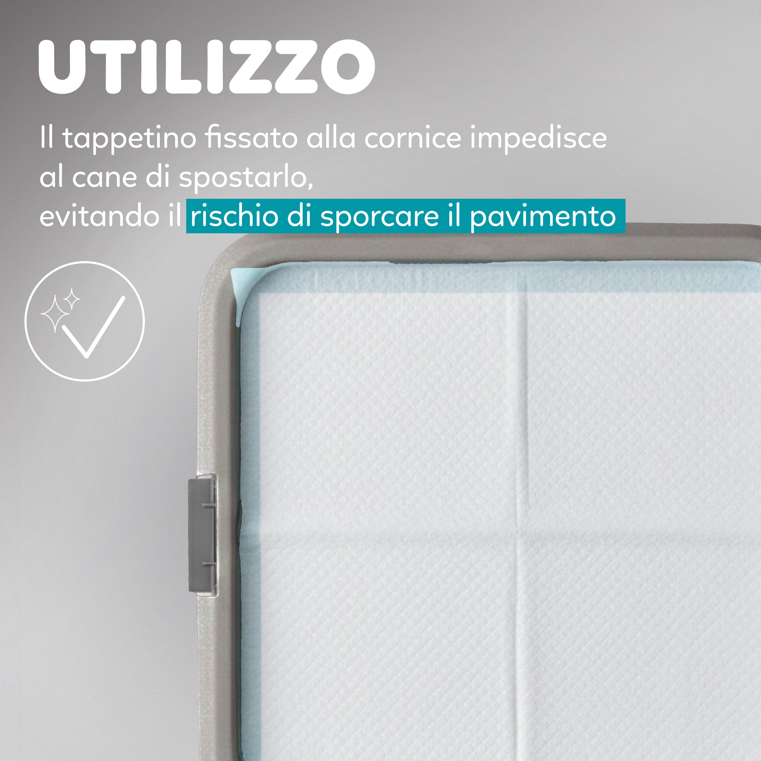 AqpetFriends Lettiera per Cani con Vassoio Porta Tappetini Assorbenti 60x60 cm, Base Antiscivolo per Traversine Igieniche, Ideale per Addestramento Cuccioli e Uso Domestico