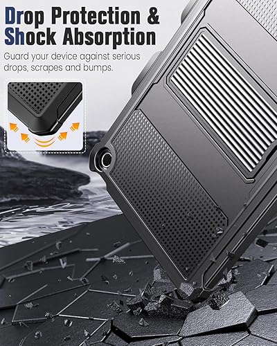 Vista 4 de MoKo Case Fits Tienda Kindle Fire Max 11 Tablet (13th Generation, 2023 Release) 11" - Heavy Duty Full Body Rugged Cover Stand Case for Fire 11