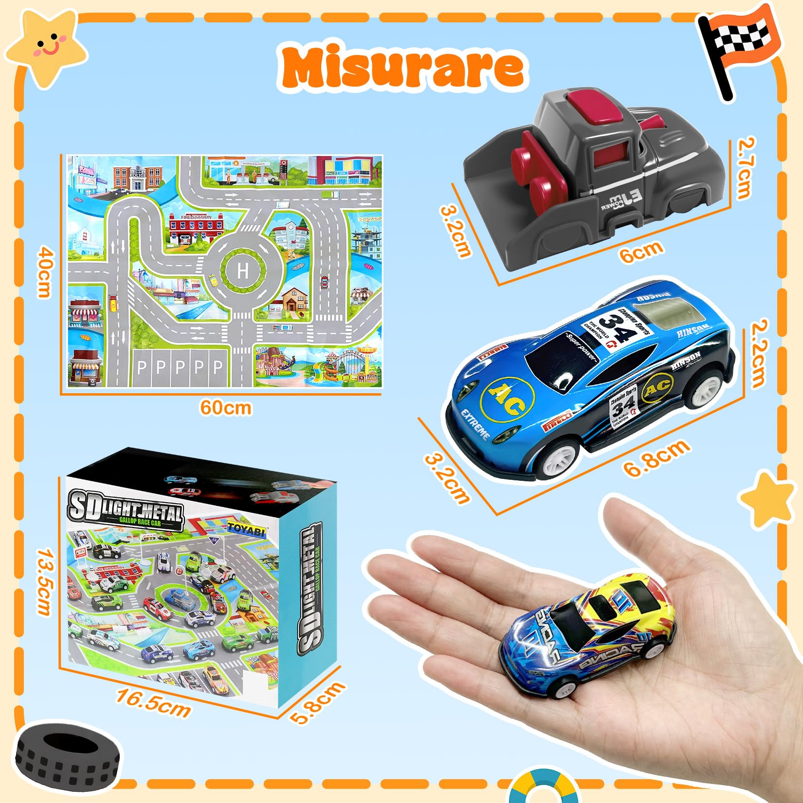 21 Pezzi Macchinine per Bambini Set, 10 Mini Macchine Giocattolo con Lanciatore/Tappeto da Gioco, Veicolo Metallo Die Cast, Cars Giocattoli, Macchinina Bambina, Giochi Bimbo 3 4 5 6 7 8 Anni